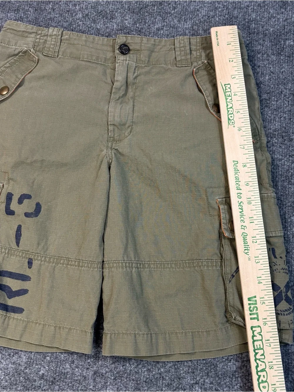 Polo Ralph Lauren Boys 12 Cargo Shorts Green Ripstop Mountain Div RL-65 Patch